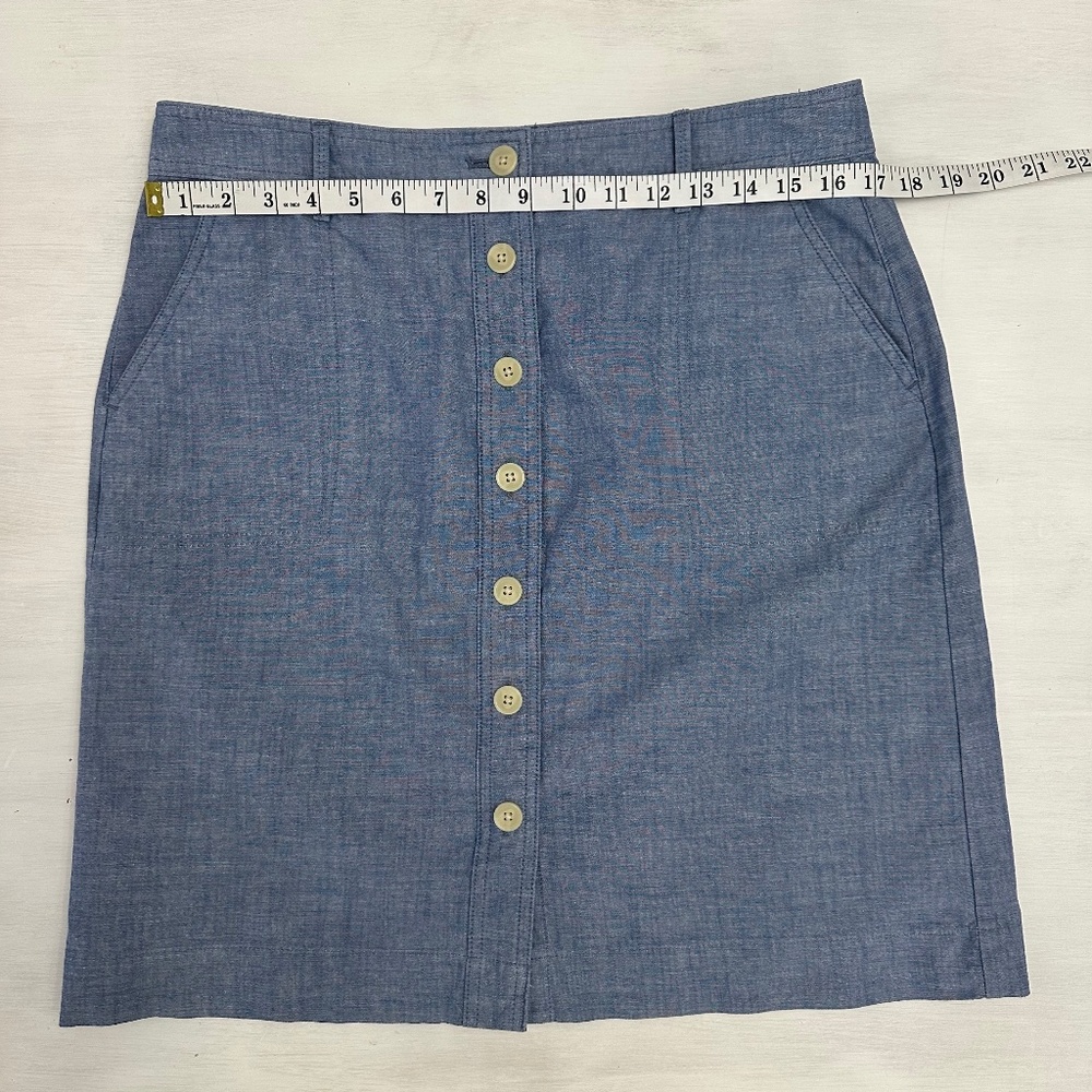 Talbots Chambray Button Down A-Line Skirt Women's… - image 6